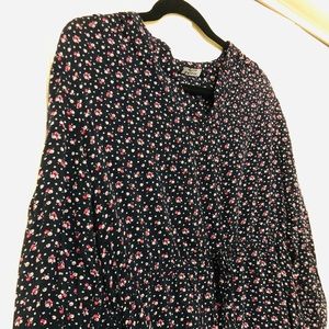 Long dress 3/4 sleeve with waist tie